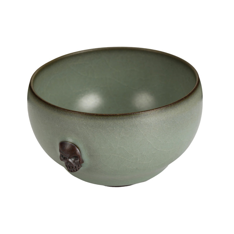Skull Jade Green Ruyao Teacup - Thumbnail 2