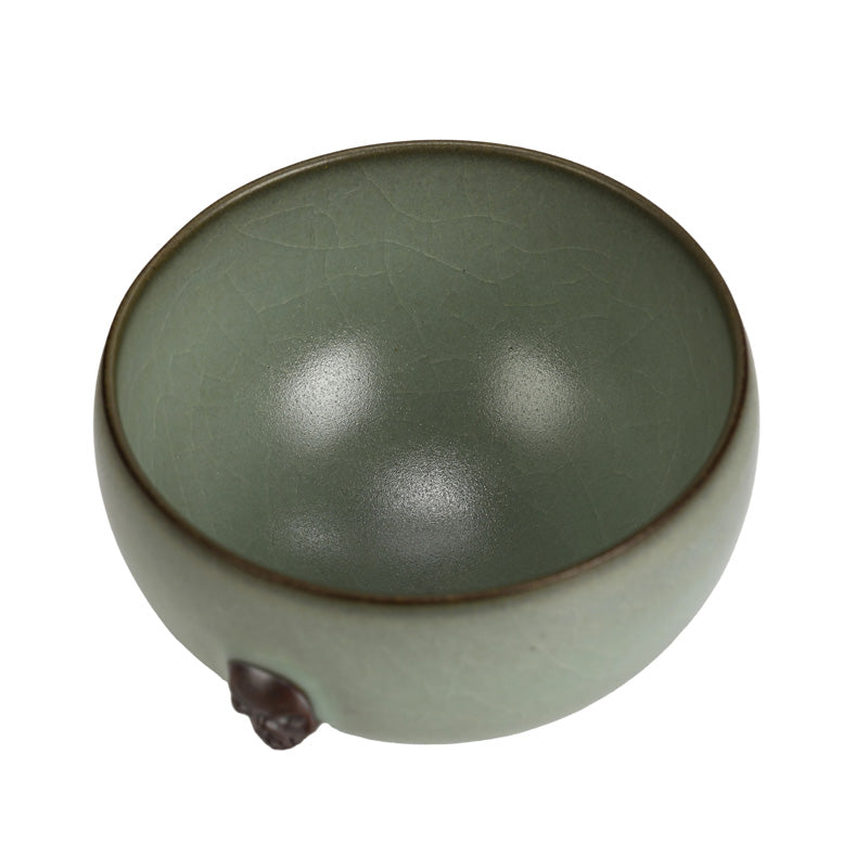Skull Jade Green Ruyao Teacup - Thumbnail 3