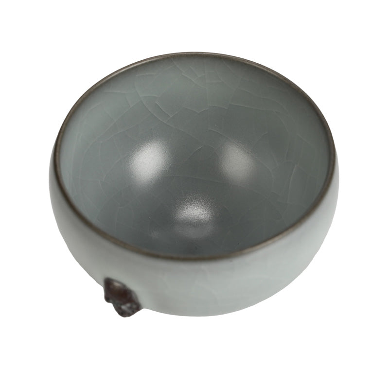 Skull Smoke Gray Teacup - Thumbnail 3