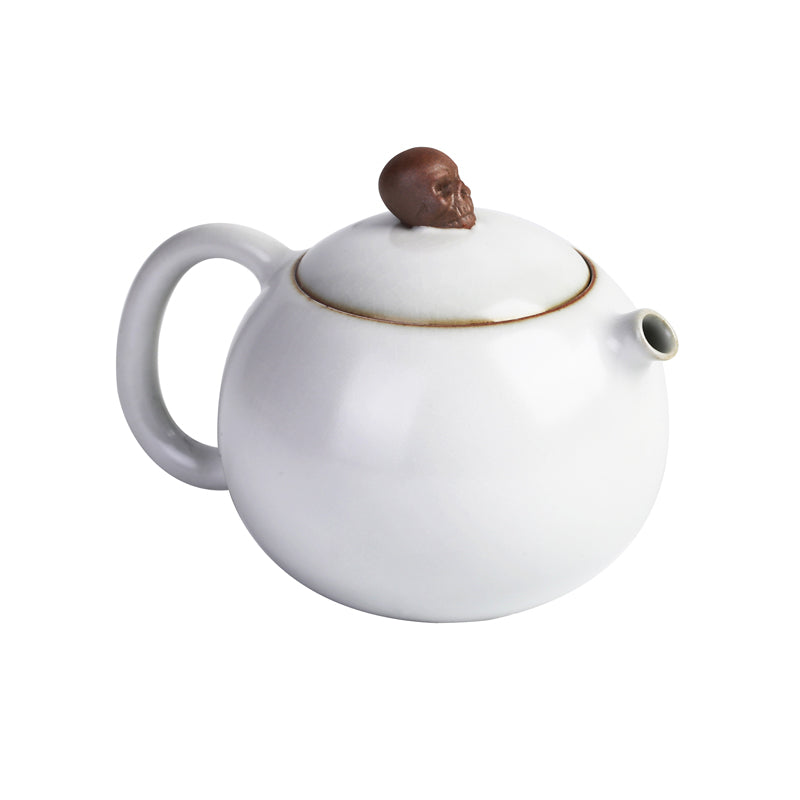 Skull White Ruyao Xishi Teapot - Thumbnail 3