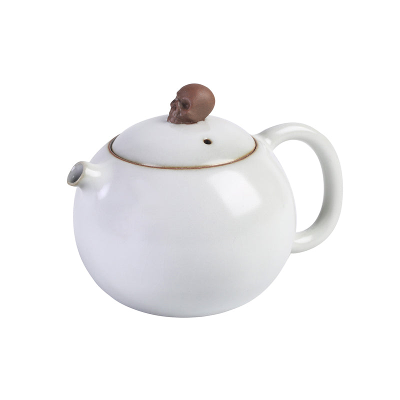 Skull White Ruyao Xishi Teapot